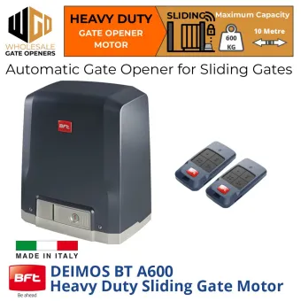 BFT DEIMOS BT A600 Extra Heavy Duty Sliding Gate Automation With Two 4 Channel Remotes (No Gear Racks) | Italian Made Automatic Electric Sliding Gate Opener for Driveway Sliding Gate Opening and Closing.