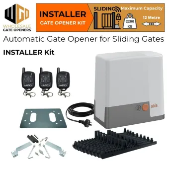 Commercial Grade Gate Automation APC-able 2200 AC Sliding Driveway Gate Opener Kit | Italian-Made 230V 50Hz AC Powered, Reversible, Electromechanical, Magnetic Limit Switch, 2200KG Strong Sliding Gate Motor. Remote Control Automatic Sliding Gate System.