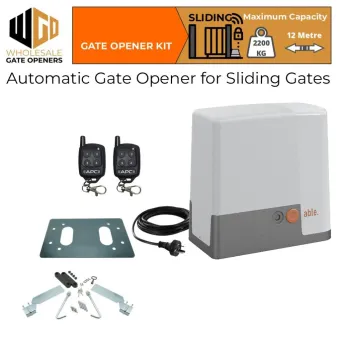 APC-able 2200 AC, Italian-Made Strong Sliding Gate Motor. 2200KG Capacity AC Powered Sliding Gate Opener with Two Remote Controls