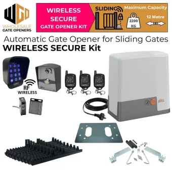 Commercial Grade Gate Automation APC-able 2200 AC Sliding Driveway Gate Opener Wireless Secure Kit | Safety Sensor, Wireless Keypad and Push Button Switch, Italian-Made 230V 50Hz AC Powered, Reversible, Electromechanical, Magnetic Limit Switch, 2200KG Strong Sliding Gate Motor and Remote Control Automatic Sliding Gate System.
